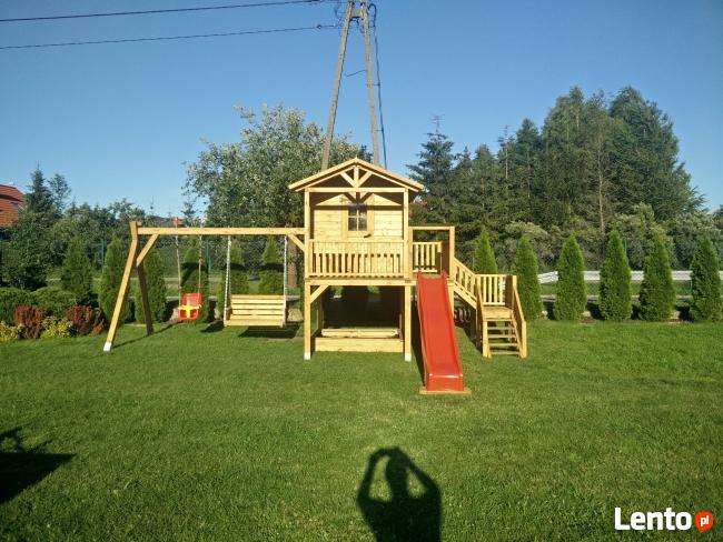 Domek dziecięcy, zestaw zabawowy, huśtawka, zjeżdżalnia