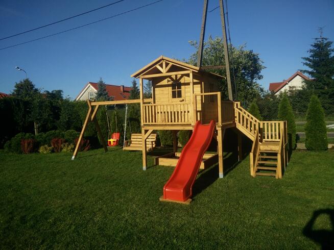 Domek dziecięcy, zestaw zabawowy, huśtawka, zjeżdżalnia
