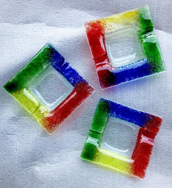 ŚWIECZNIK POPIELNICZKA szkło SZKLANA jak MURANO 11x10 duża