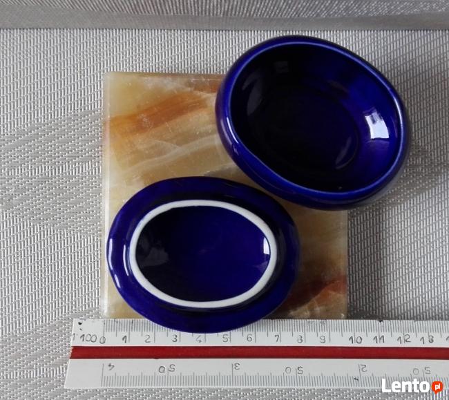 PORCELANA puzderko szkatułka pudełeczko na biżuterię KOBALT