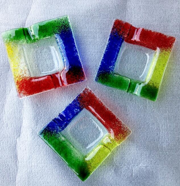 ŚWIECZNIK POPIELNICZKA szkło SZKLANA jak MURANO 11x10 duża