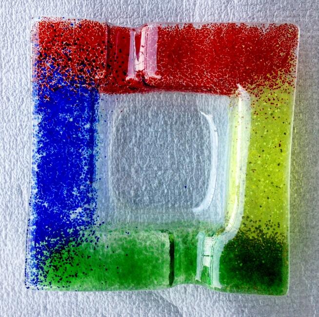 ŚWIECZNIK POPIELNICZKA szkło SZKLANA jak MURANO 11x10 duża