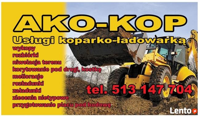 AKO-KOP roboty ziemne,rozbiórki, transport wywrotką
