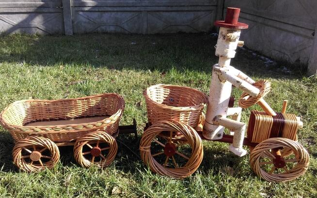 Ozdoba Ogrodowa z Brzozy i wikliny Kwietnik Nowe