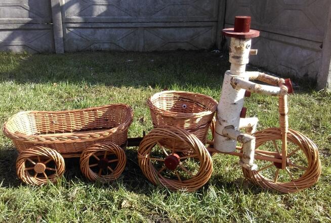 Ozdoba Ogrodowa z Brzozy i wikliny Kwietnik Nowe