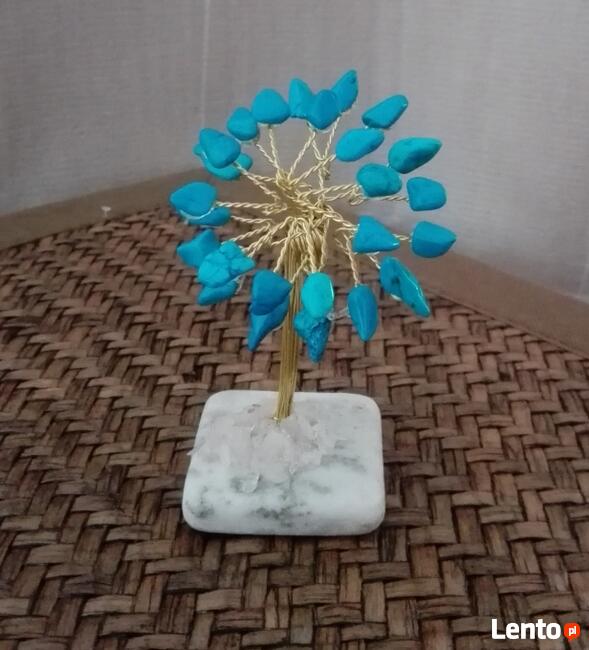 DRZEWKO szczęścia wys. 8cm TURKMENIT mosiądz BIBELOT kominek