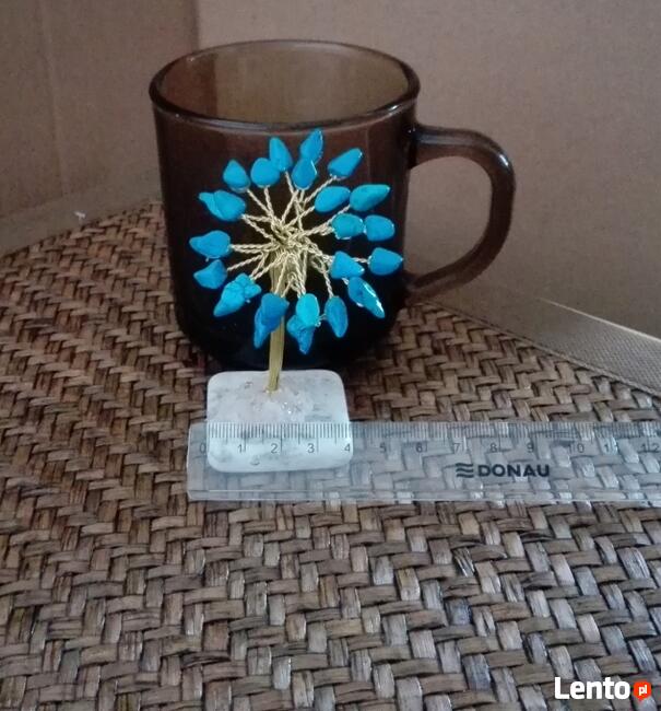 DRZEWKO szczęścia wys. 8cm TURKMENIT mosiądz BIBELOT kominek