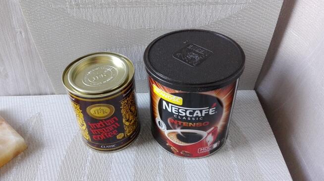 5 zł z dwie PUSZKI po kawach, pojemniki do przechowywania