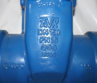 Zasuwy kielichowe fi DN 150, na rury PCV, GGG, AVK, zasuwa