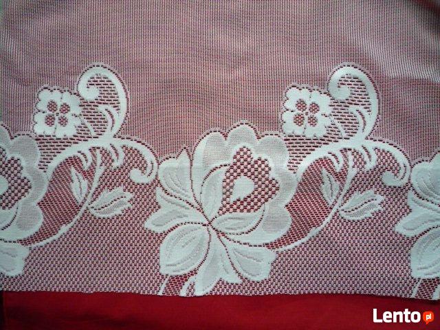 Nowe Firany 570cm x 75cm Firanki białe kwiaty Kupon