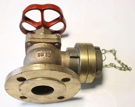Zawór mosiężny, hydrantowy, kątowy, morski, DN 50, zawory