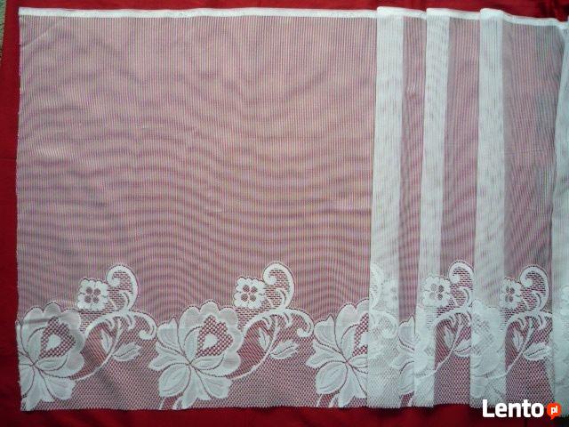 Nowe Firany 570cm x 75cm Firanki białe kwiaty Kupon