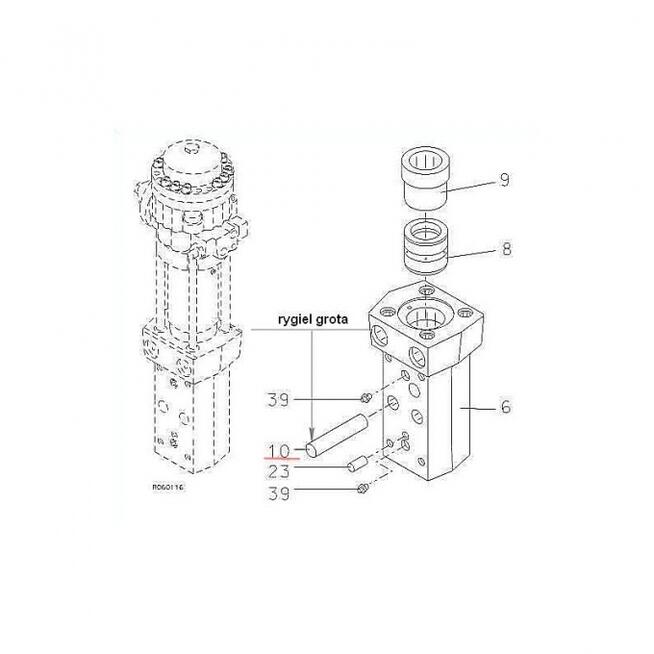 Rygiel grota do młota hydraulicznego RAMMER S25