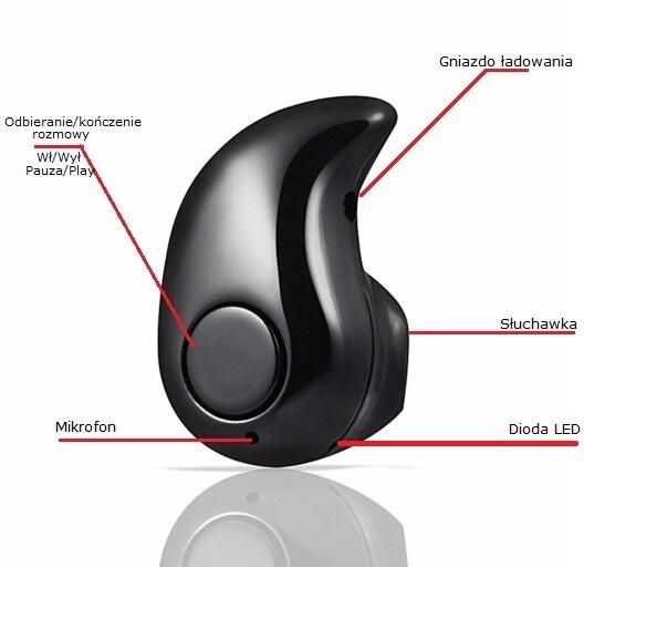 Mini słuchawka Bluetooth/ ŁEZKA S530/v4.1+ EDR /Głośna