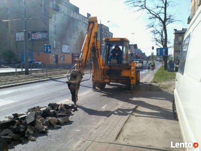 usługi koparką,koparko-ładowarką,wykopy,równanie,kucie