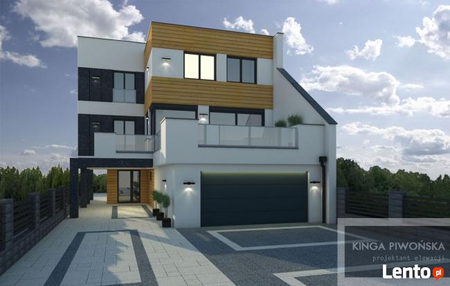 Projekt elewacji domu lub budynku komercyjnego