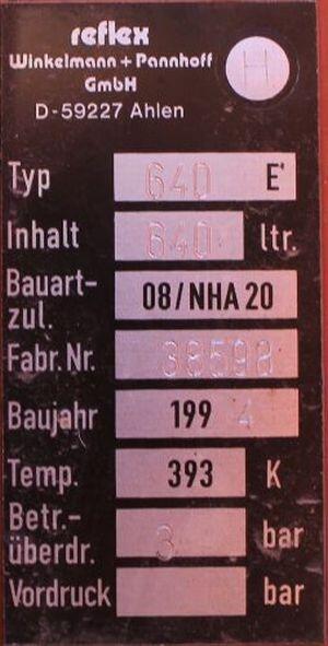 Naczynie wzbiorcze Reflex 640E przeponowe zbiornik