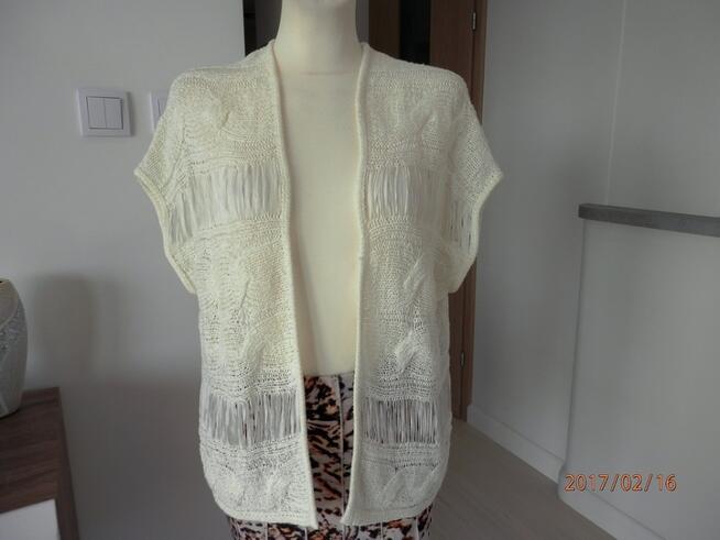 Blezer Kremowy Narzutka Kimono by UK 36