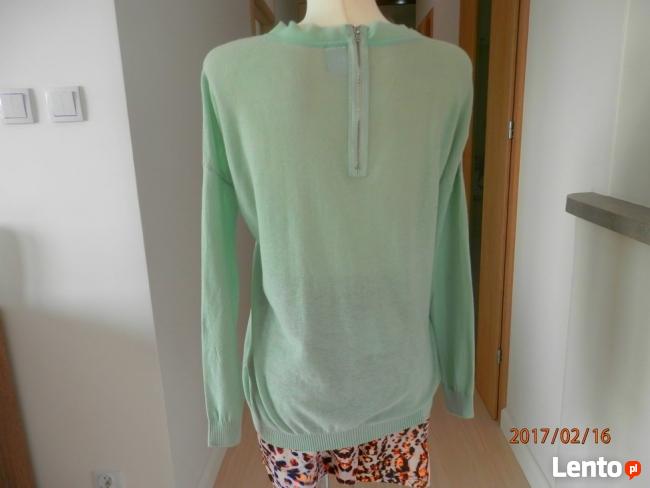 Bluzka Vero Moda Dzianina Bawełniana z Szyfonem Oversize