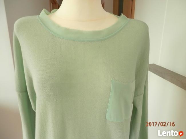 Bluzka Vero Moda Dzianina Bawełniana z Szyfonem Oversize