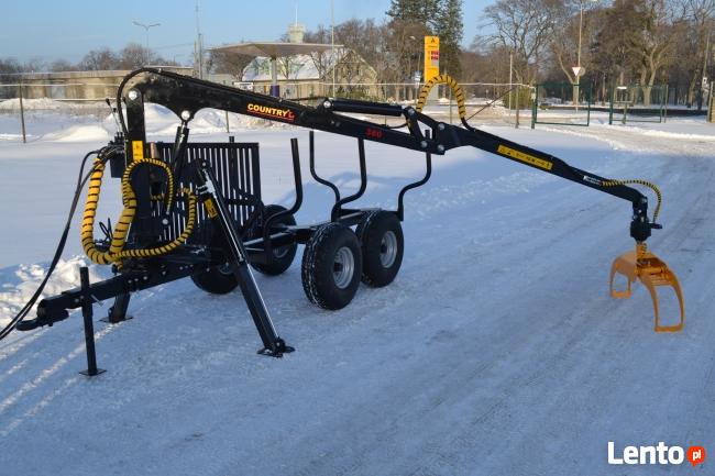 Przyczepa Leśna do drewna Country 3t Żuraw Dźwig 4.3 CHWYTAK