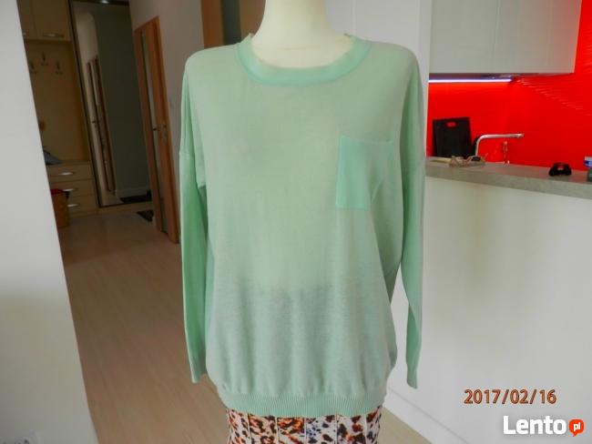 Bluzka Vero Moda Dzianina Bawełniana z Szyfonem Oversize