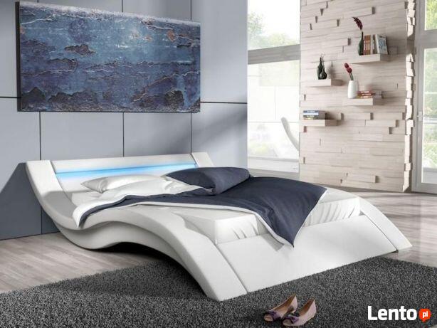 Nowoczesne łoże sypialniane FALA z LED o wym. 140 x 200 cm
