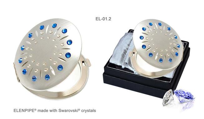 Lusterko kompaktowe kosmetyczne z  Swarovski Dzień Kobiet