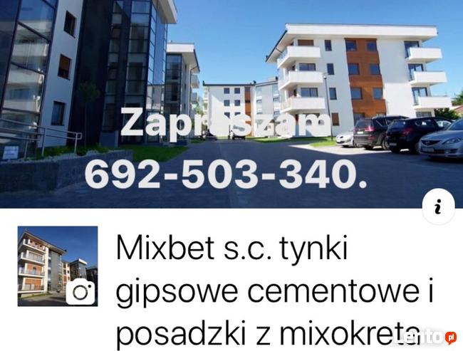 Tynki maszynowe i posadzki z mixokreta 692 503 340.