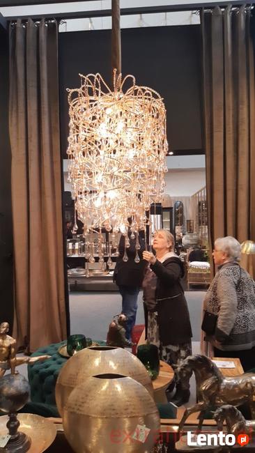 Luksusowy Żyrandol szkło z metaloplastyką Lodowe Krople 160c