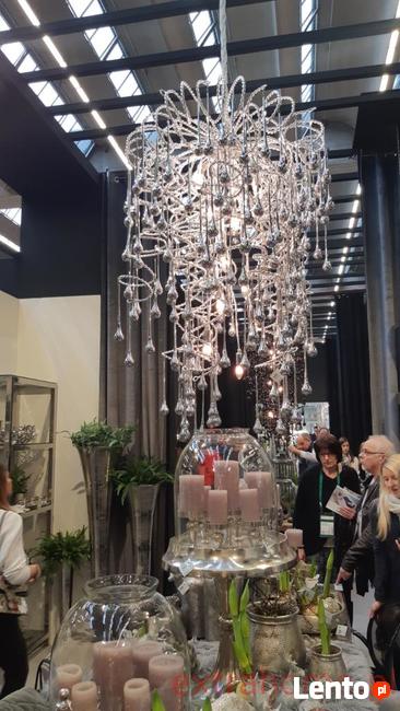 Luksusowy Żyrandol szkło z metaloplastyką Lodowe Krople 160c