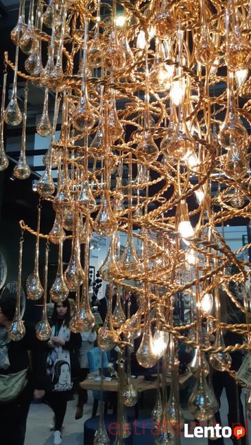 Luksusowy Żyrandol szkło z metaloplastyką Lodowe Krople 160c