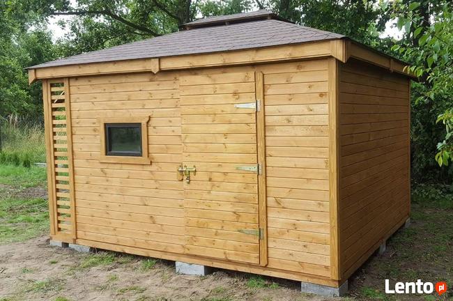 Drewniany DOMEK NARZĘDZIOWY/letniskowy + DREWUTNIA 3x4