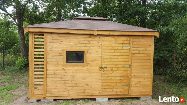 Drewniany DOMEK NARZĘDZIOWY/letniskowy + DREWUTNIA 3x4