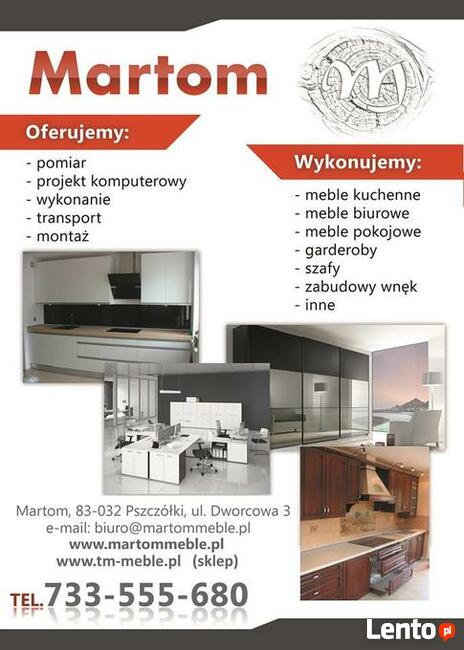 Meble kuchenne, łazienkowe , szafy , garderoby