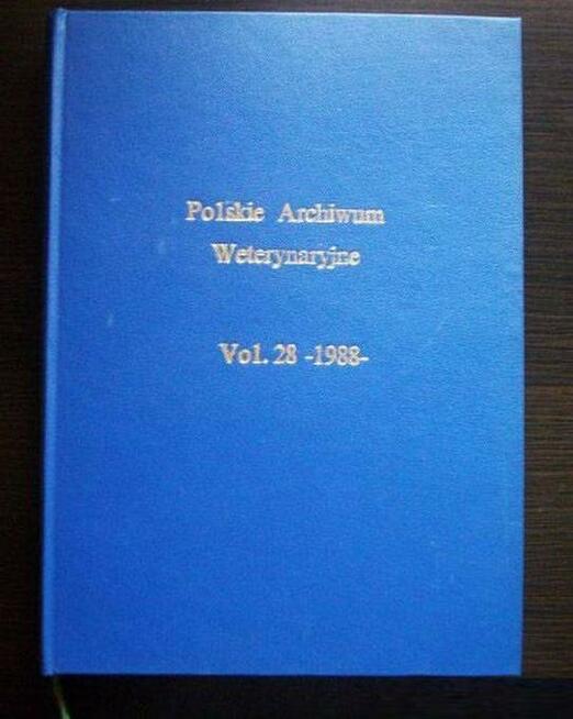 POLSKIE ARCHIWUM WETERYNARYJNE VOL. 28 - 1988