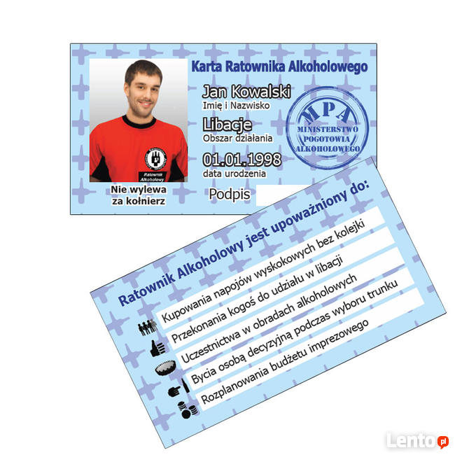 PREZENT NA URODZINY: DOWÓD ŚMIESZNY DOKUMENT TOŻSAMOŚCI