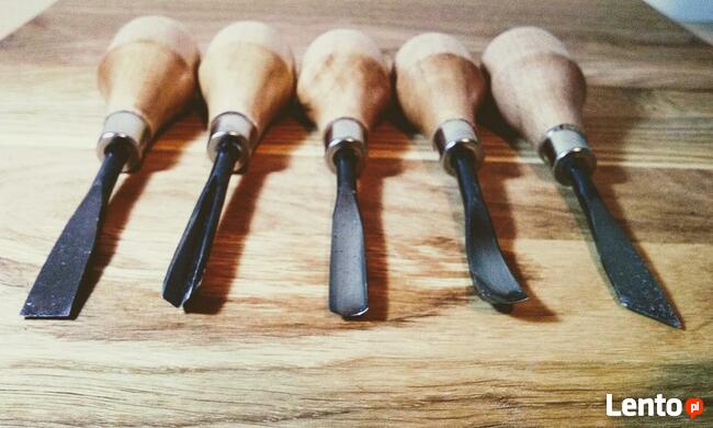 Zestaw 5 sztuk dłut snycerskich, rzeźbiarskich