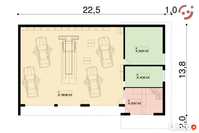 Nowoczesny warsztat samochodowy GOTOWY projekt PS-SS-V3 EKO
