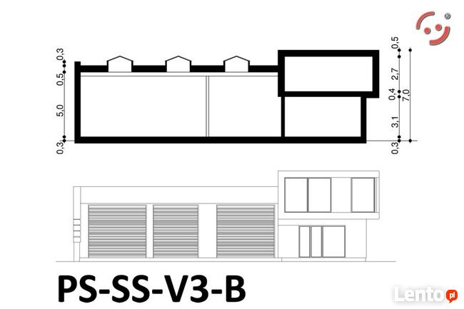 Nowoczesny warsztat samochodowy GOTOWY projekt PS-SS-V3 EKO