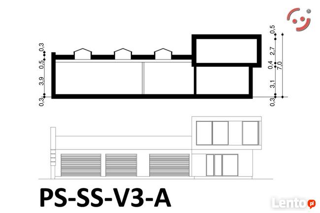 Nowoczesny warsztat samochodowy GOTOWY projekt PS-SS-V3 EKO