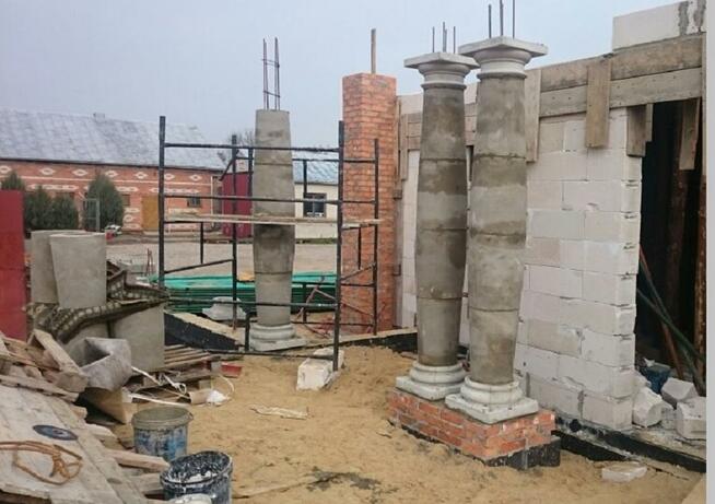 Filary betonowe, kolumny, podpory głowice doryckie - Turobin