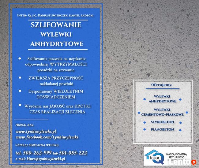 SZLIFOWANIE WYLEWKI, wylewki MASZYNOWE i ANHYDRYTOWE