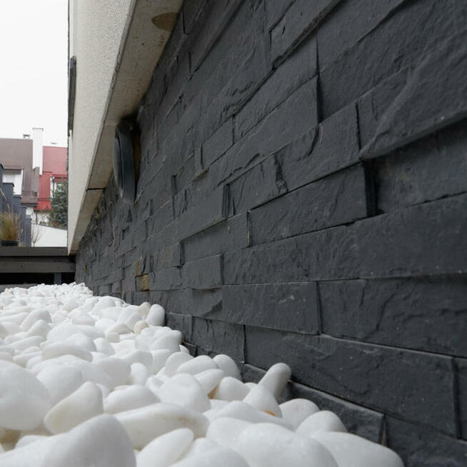 Panel ścienny łupek czarny black slate 10x36 ściany elewacje