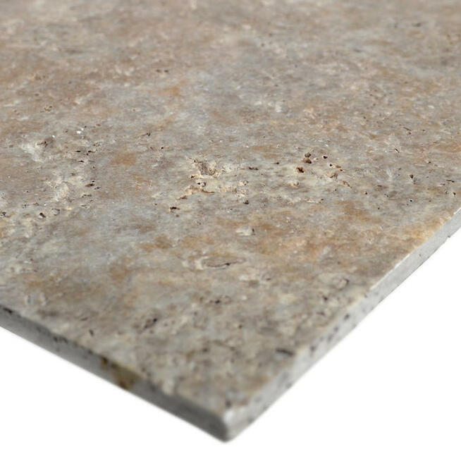 Płytka trawertynowa szczotkowana 40,6x61 ash podłogi