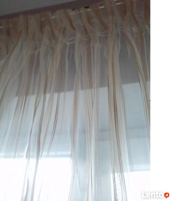 Firana organza krem prążki 220-250 x 230 ,firanka organtyna