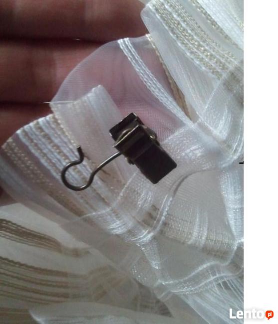 Firana organza krem prążki 220-250 x 230 ,firanka organtyna