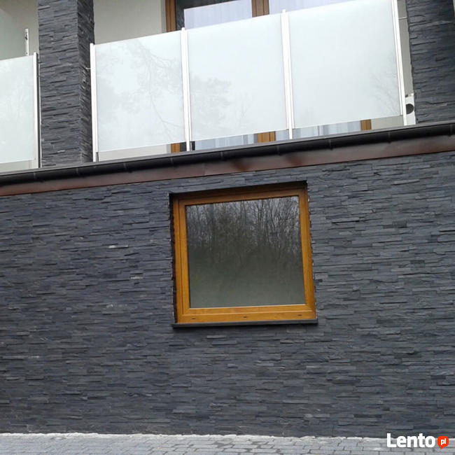 Panel ścienny łupek czarny black slate 10x36 ściany elewacje