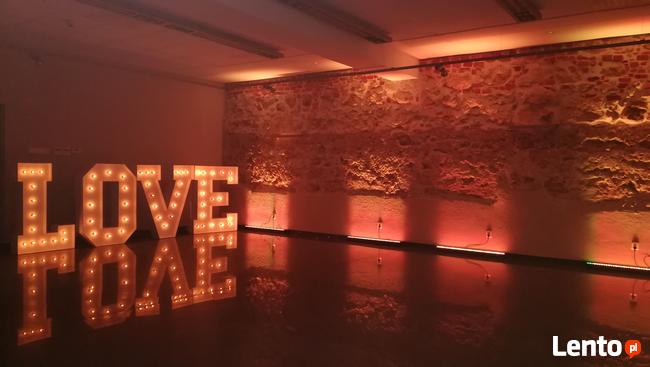 Dekoracja Światłem Czerwony biały dywan love ciężki dym