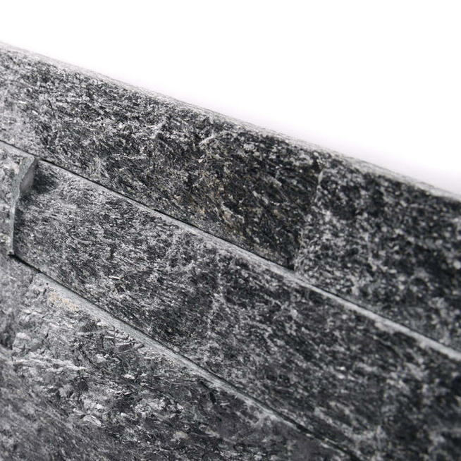 Panele ścienne 10x36 kwarcyt Stackstone Black ściany